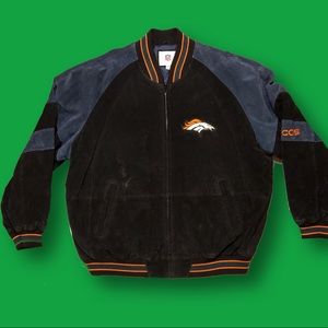 Vintage 90’s Broncos Varsity Suede Jacket